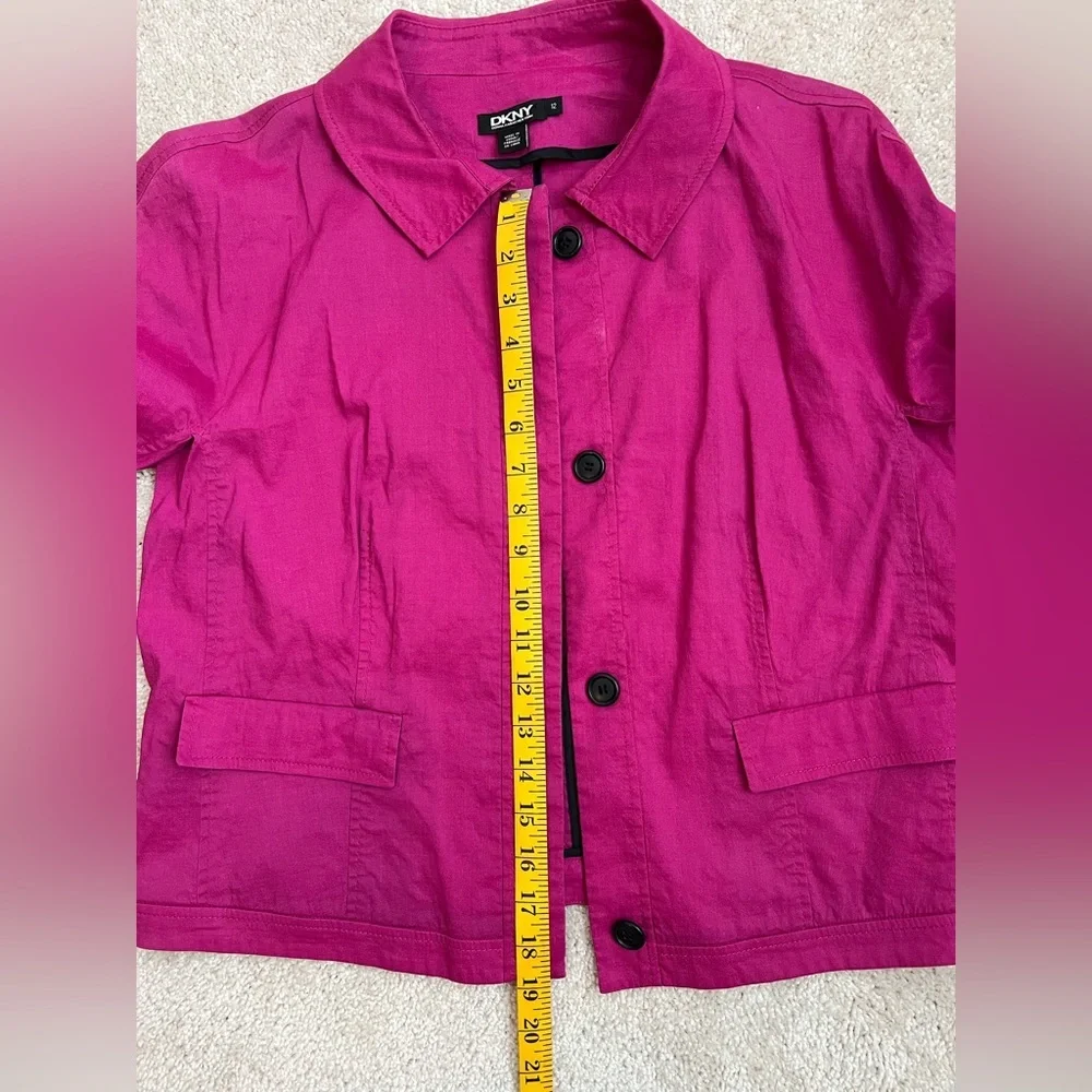 DKNY Fuchsia Pink Button-Front Jacket - Picture 7 of 7